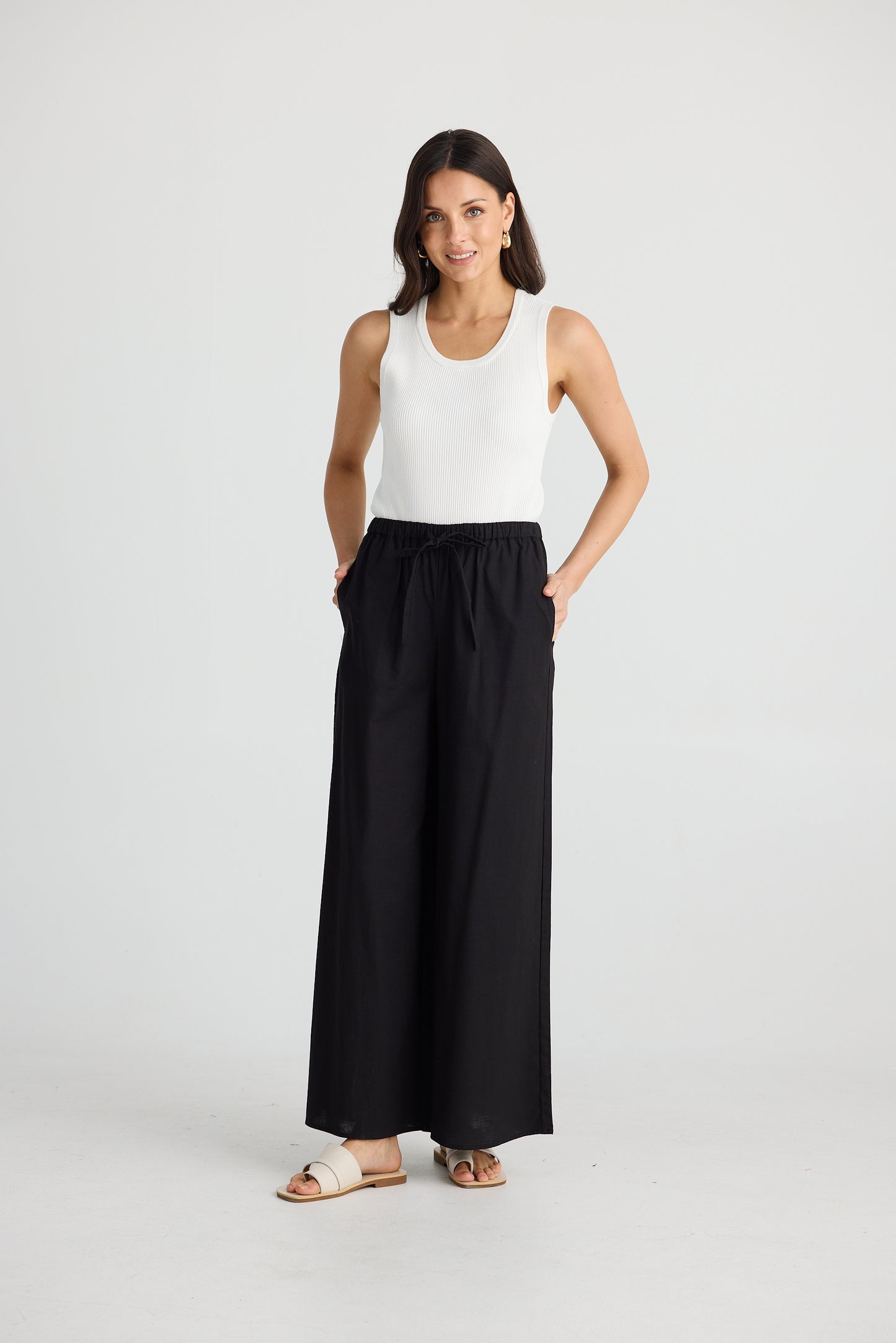 Lana Linen Pant - Black