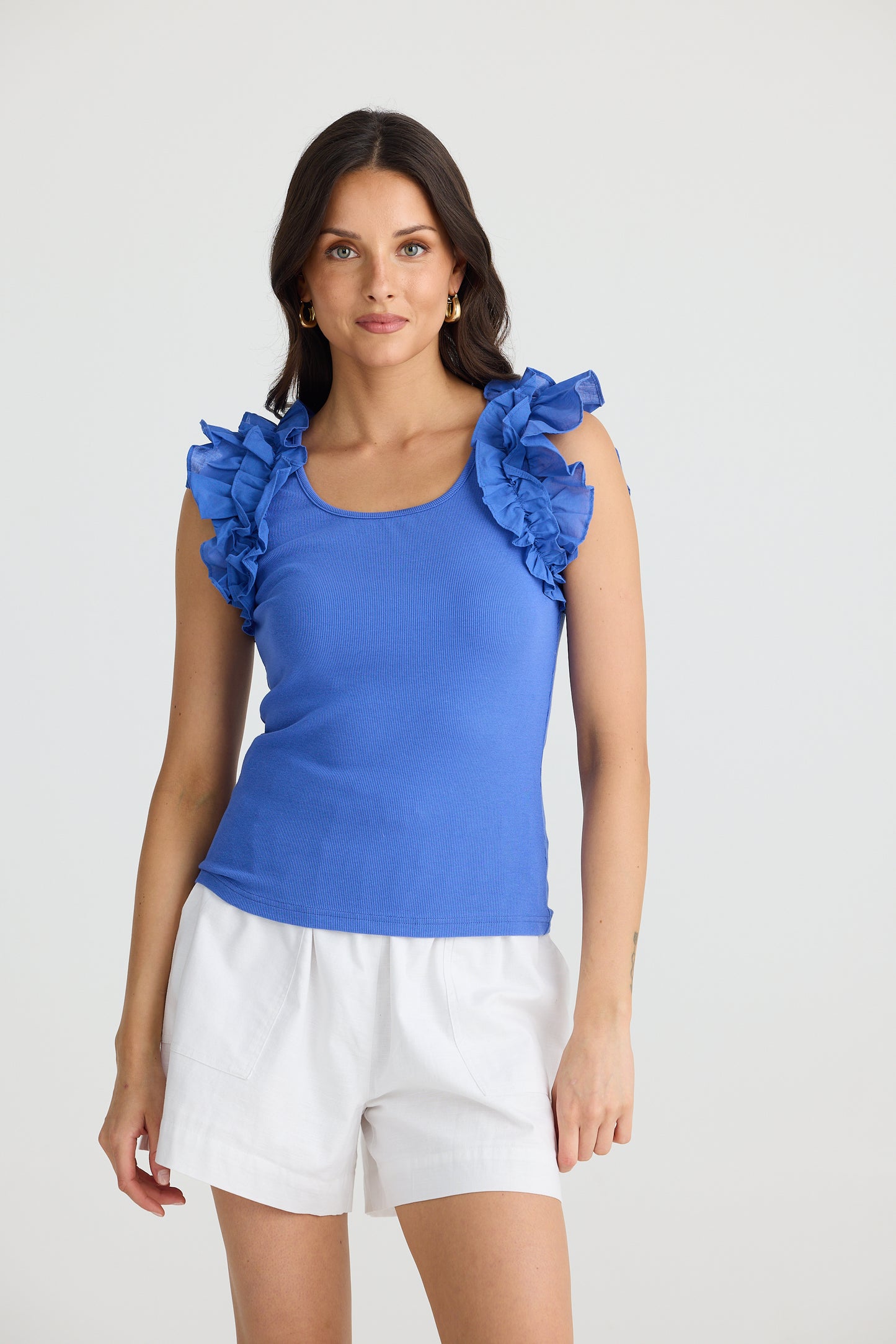 Frills Tank - Cobalt